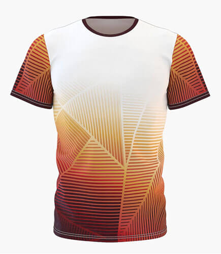 Camiseta Full Print Modelo Red Parallel Lines